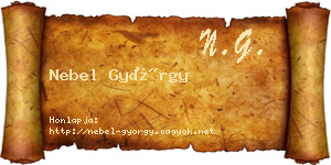 Nebel György névjegykártya